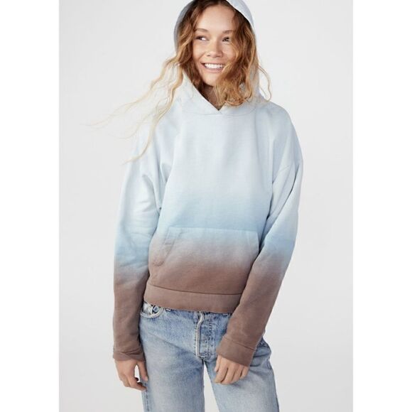 Kule The Organic Ombre Crosby Hoodie In Blue/Brown Size Small NWT - Picture 3 of 6